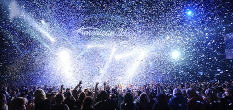 American Idol finale as confetti falls