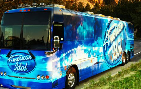 American Idol bus on tour