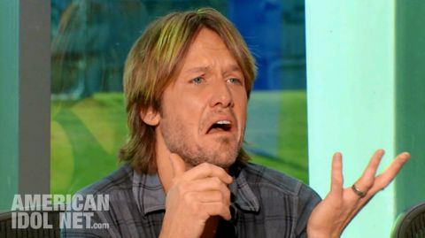 Keith Urban making faces on American Idol