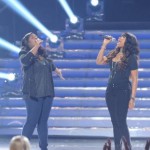 Candice performs with Jennifer Hudson