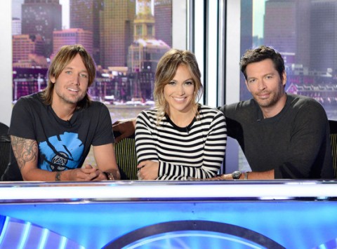 AmericanIdol judges Keith Urban, Jennifer Lopez and Harry Connick Jr. - Source: FOX