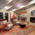 Hollywood Hills home living room night