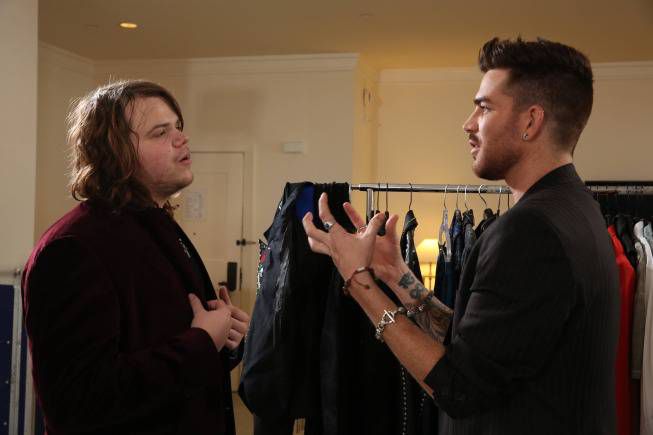 Adam Lambert helps a Hopeful prepar