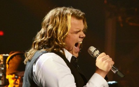 Caleb Johnson performs on American Idol 2014