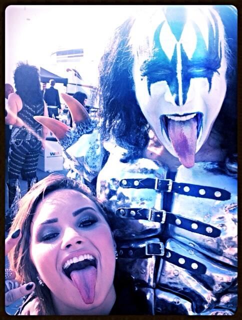 American Idol Finale Demi Lovato and Gene Simmons of KISS