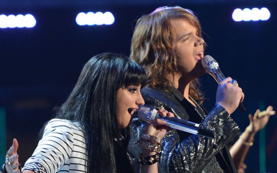 Jena Irene and Caleb Johnson perform on American Idol 2014 finale