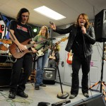 Caleb Johnson plays with the band