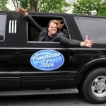 Caleb Johnson rides in the American Idol limo