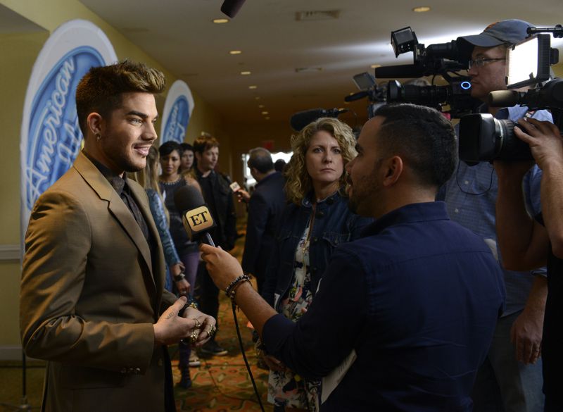 Adam Lambert stands in for Keith Urban at auditions