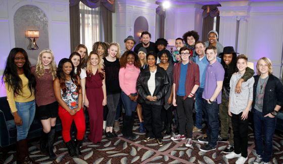American Idol 2015 semifinalists with Aretha Franklin