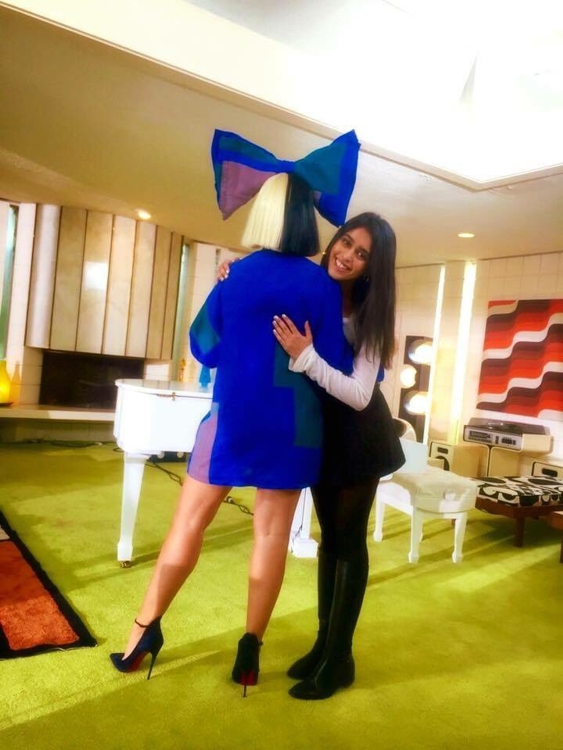 Sonika Vaid & Sia share a hug
