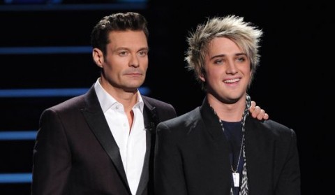 Idol host Ryan Seacrest with finalist Dalton Rapattoni