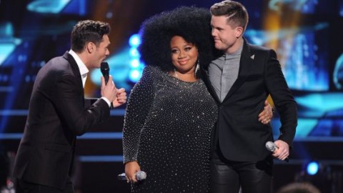 Ryan Seacrest with Idol's Top 2 La'Porsha & Trent